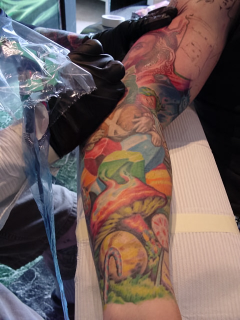 Dan Plumley - work in progress willy wonka sleeve